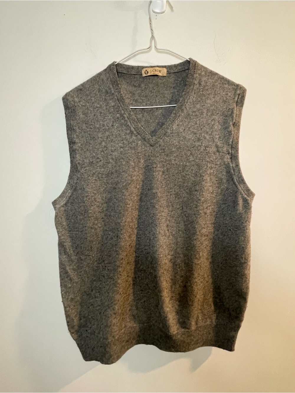 J. Crew gray cotton-cashmere sweater vest L